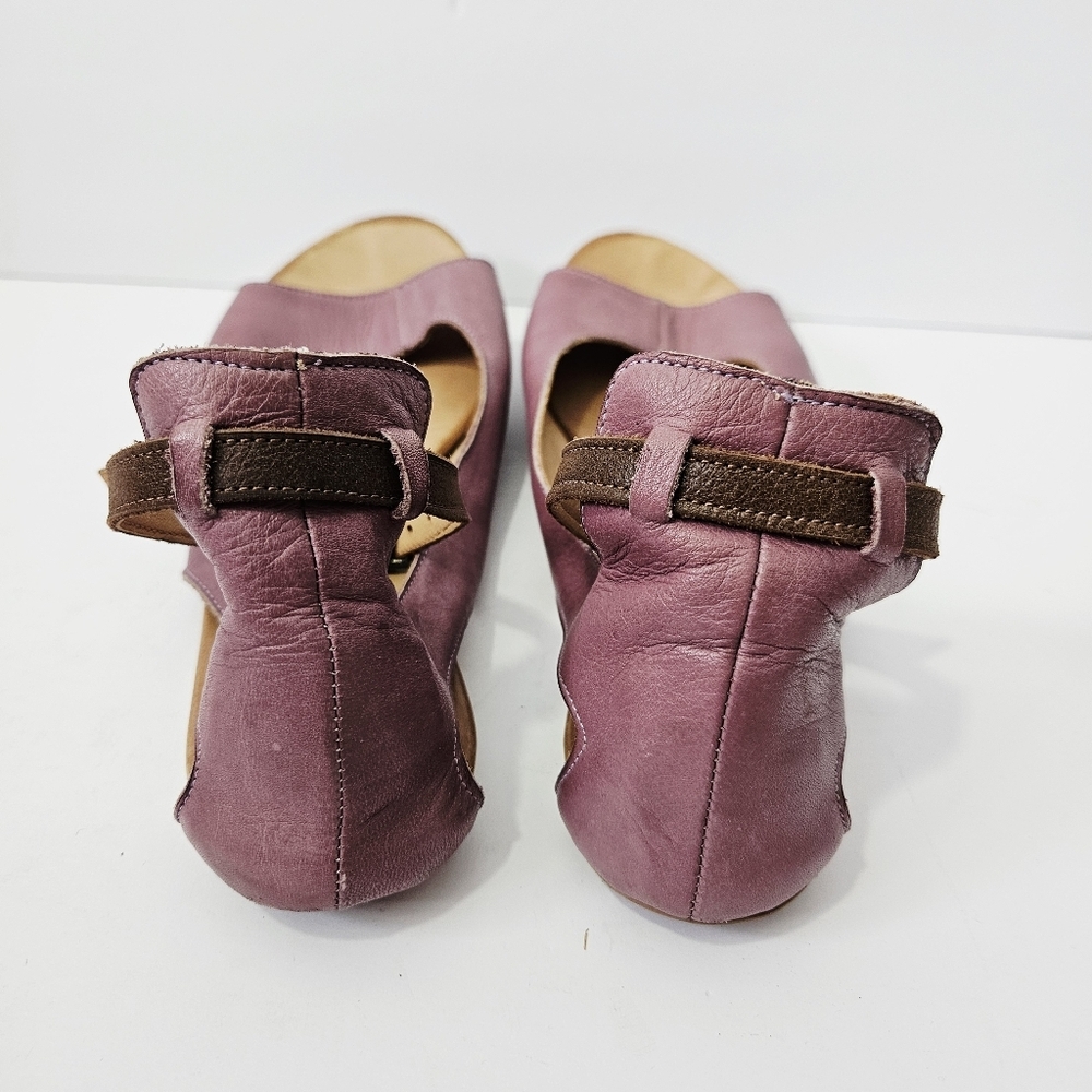 Bueno Donna Sandals Size 41 US 9.5 - 10 Purple Leather Ankle Strap Shoes - Picture 4 of 6